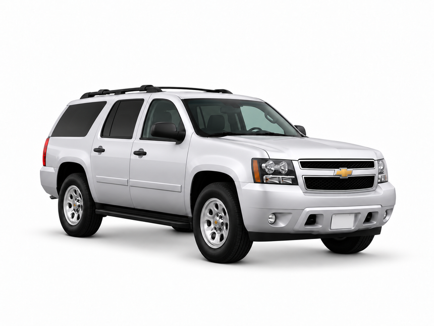 Chevrolet Suburban 2015 — front three-quarter view on white background Chevrolet Suburban 2015 — front three-quarter view on white background