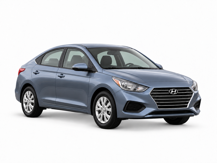 Hyundai Accent 2020 — front three-quarter view on white background Hyundai Accent 2020 — front three-quarter view on white background