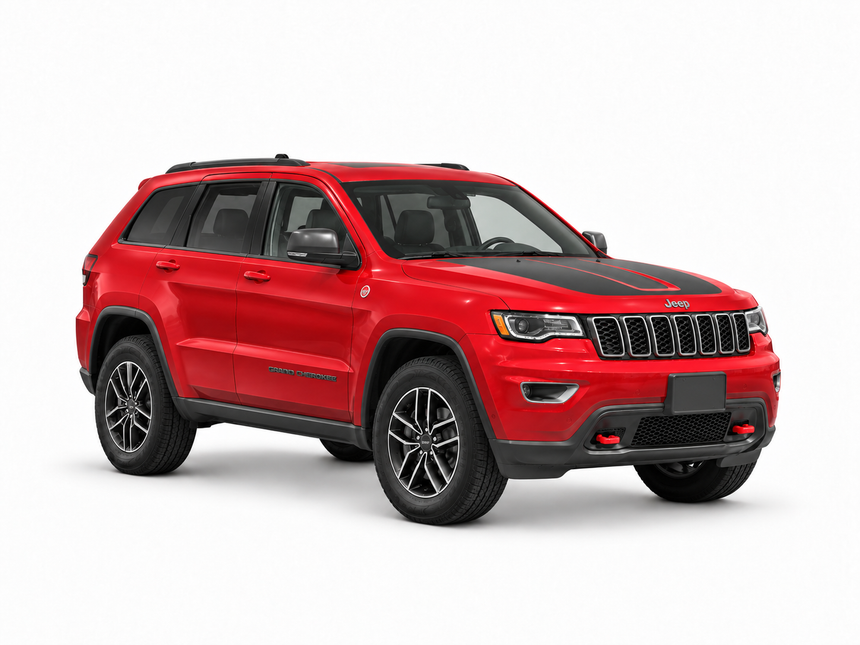 Jeep Grand Cherokee 2020 — front three-quarter view on white background Jeep Grand Cherokee 2020 — front three-quarter view on white background
