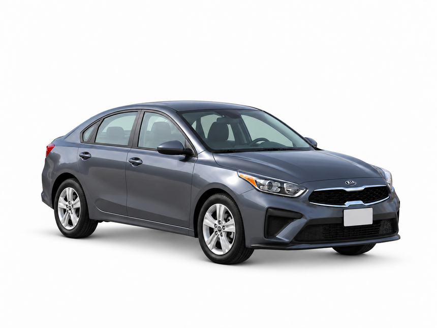 Kia Forte 2020 — front three-quarter view on white background Kia Forte 2020 — front three-quarter view on white background