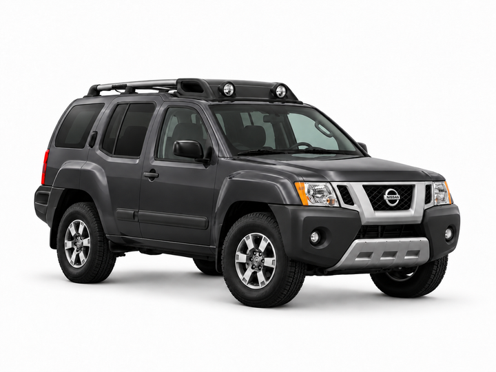 Nissan Xterra 2020 — front three-quarter view on white background Nissan Xterra 2020 — front three-quarter view on white background