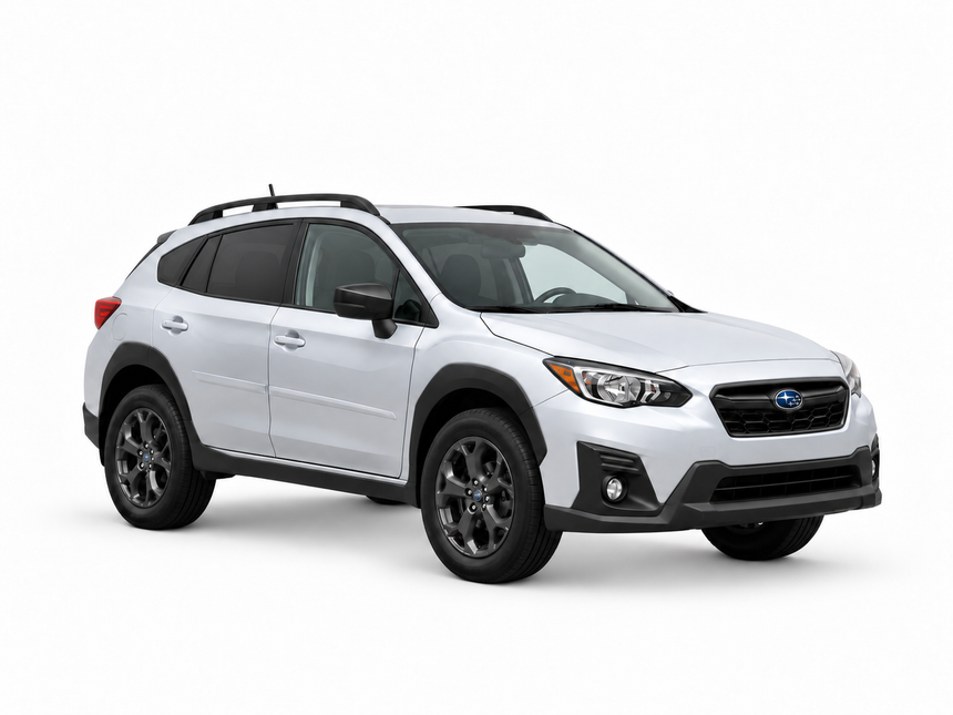 Subaru Crosstrek 2021 — front three-quarter view on white background Subaru Crosstrek 2021 — front three-quarter view on white background