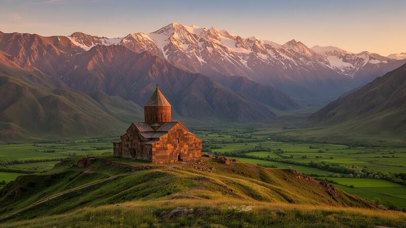 Rental car route through Armenia landscapes