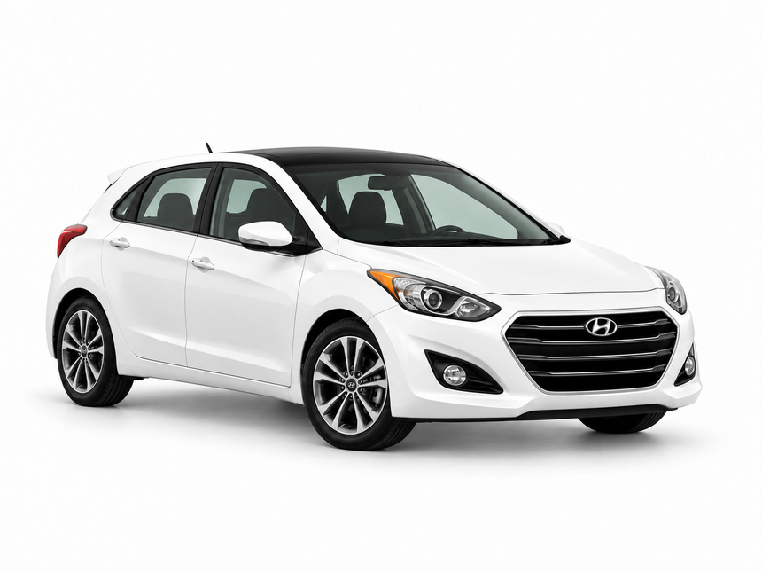 Hyundai Elantra 2015 — front three-quarter view on white background