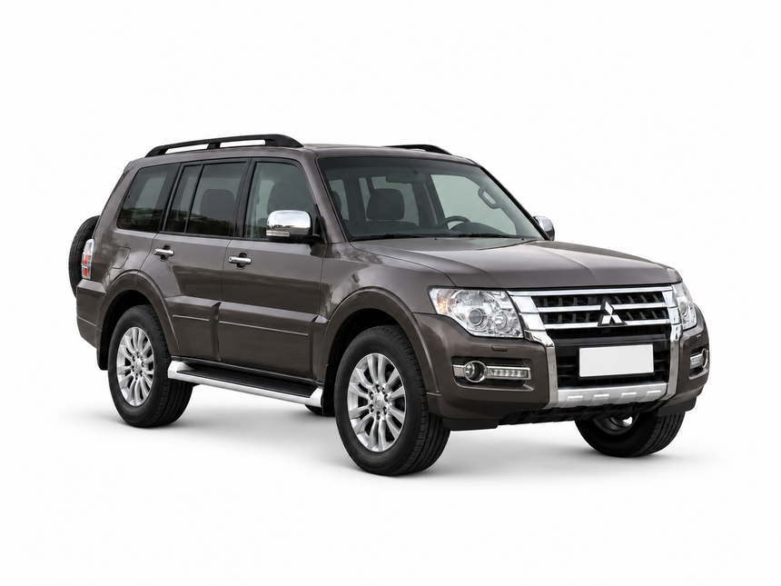 Mitsubishi Pajero 2020 — front three-quarter view on white background