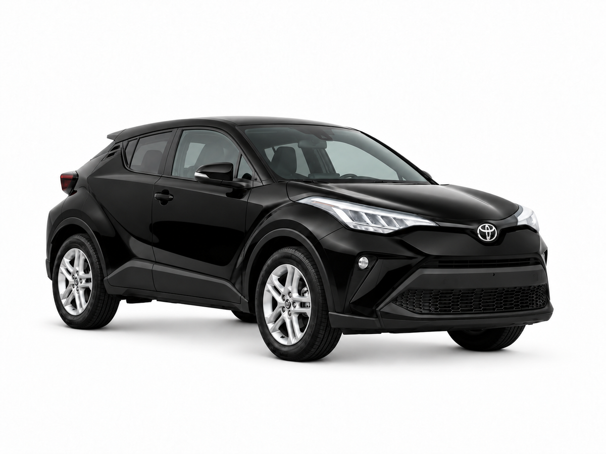 Toyota C-HR 2019 — front three-quarter view on white background